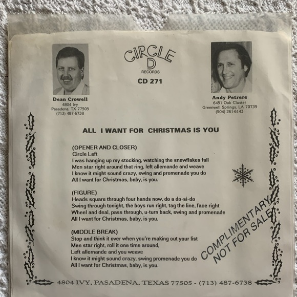 Rare Square Dance 45rpm🎄”All I Want Forr Christmas Is You” - Picture 5 of 5